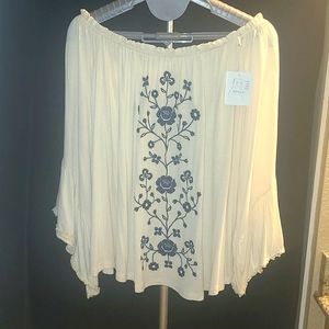 New Off the Shoulder Cream Top
